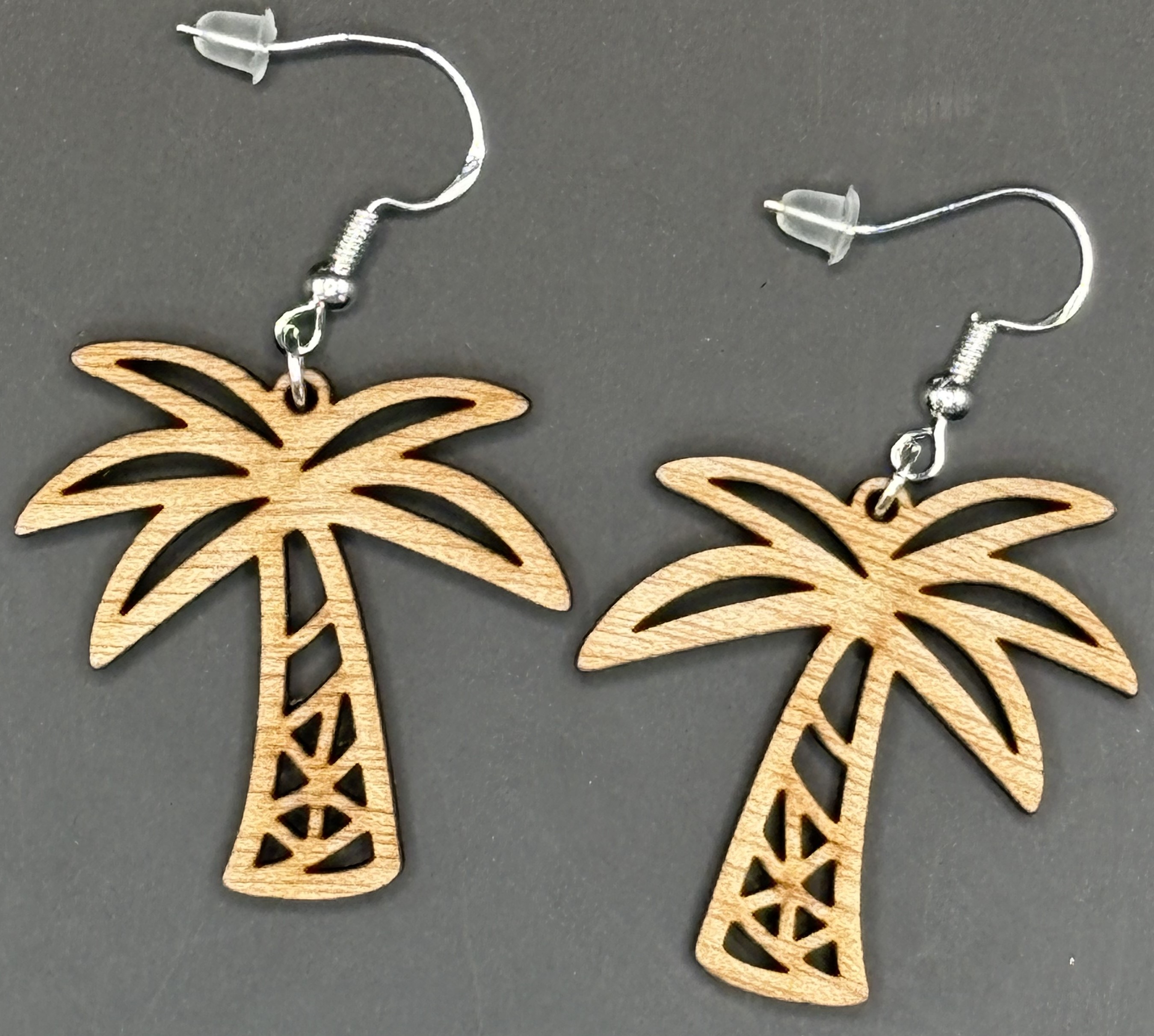 Seaside series - Wooden Palm Tree Earrings
