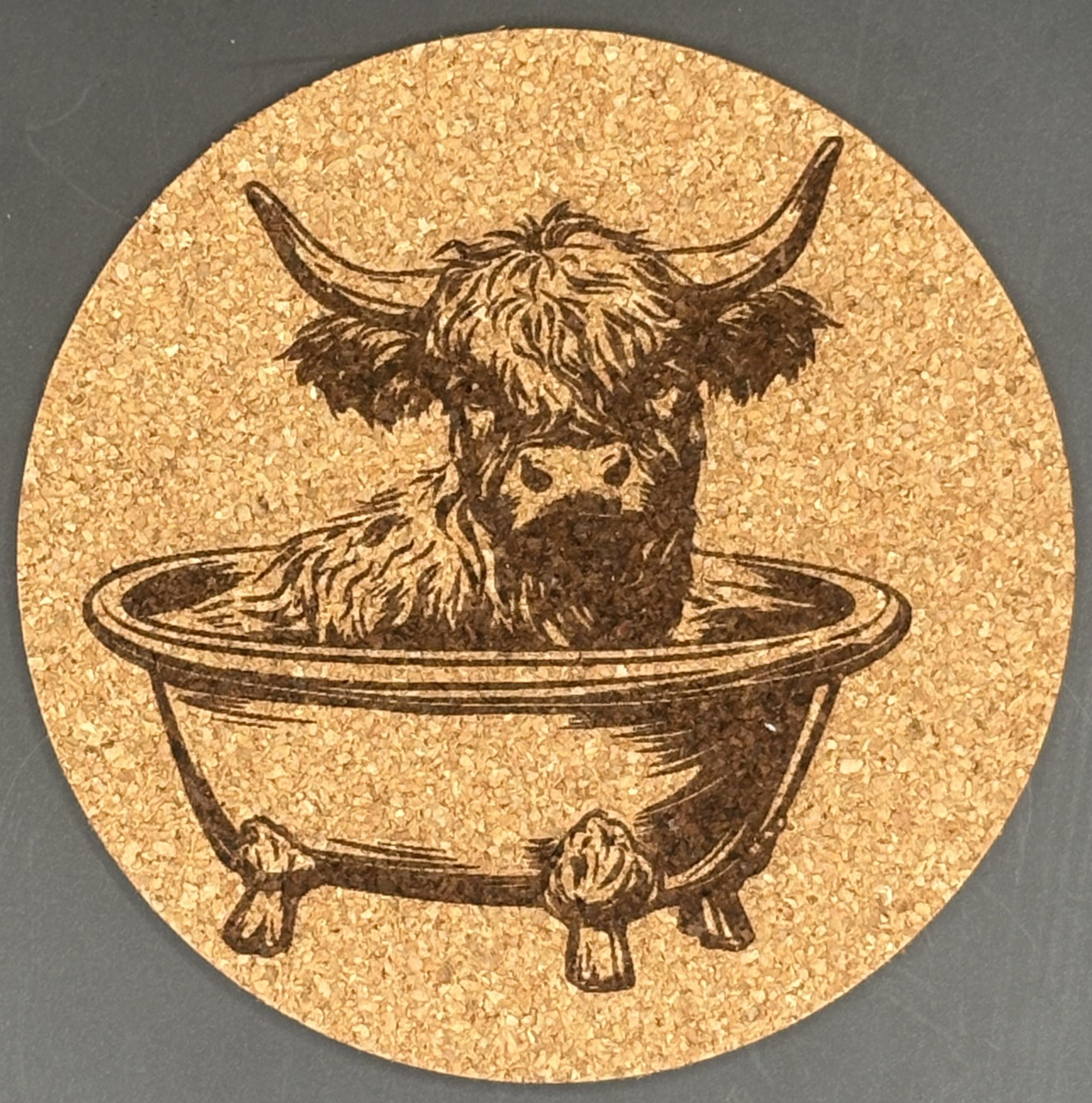 Farmland series - Highland Cow Coasters (Cork, set of 4)