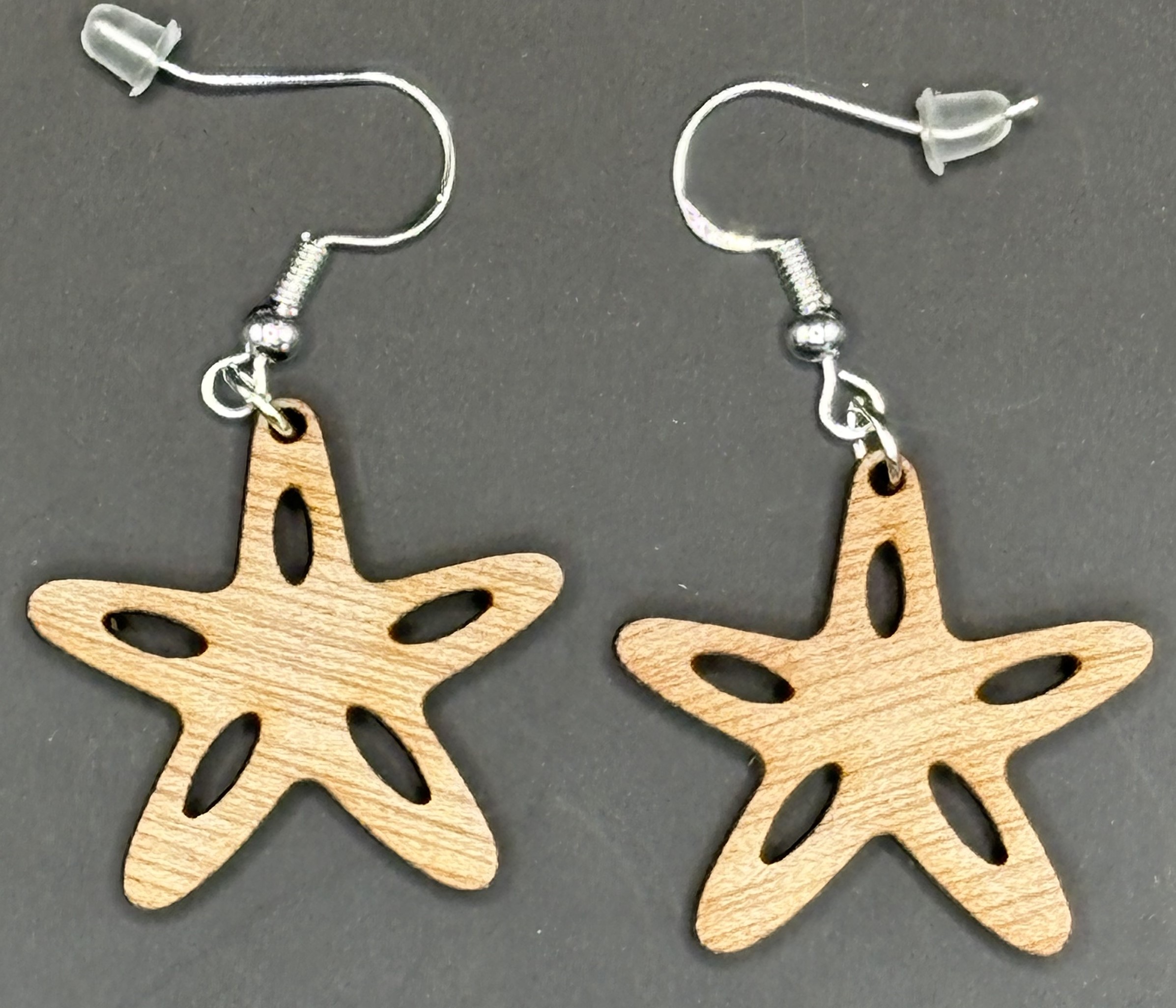 Seaside series - Wooden Starfish Earrings