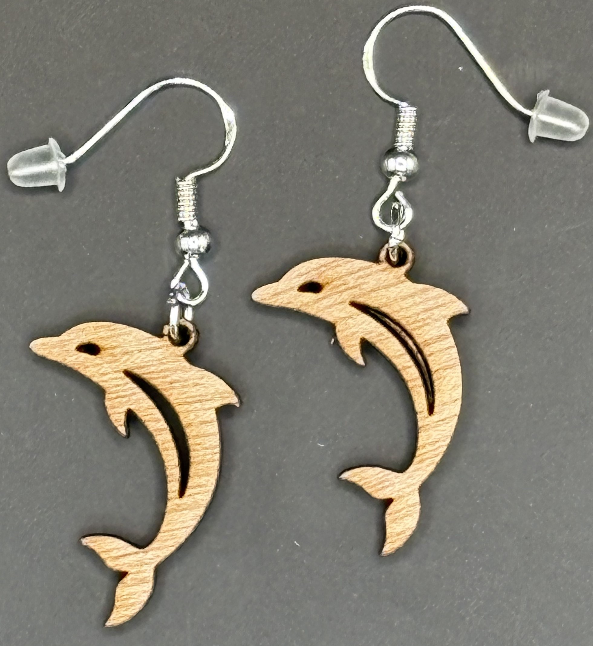 Seaside series - Wooden Dolphin Earrings