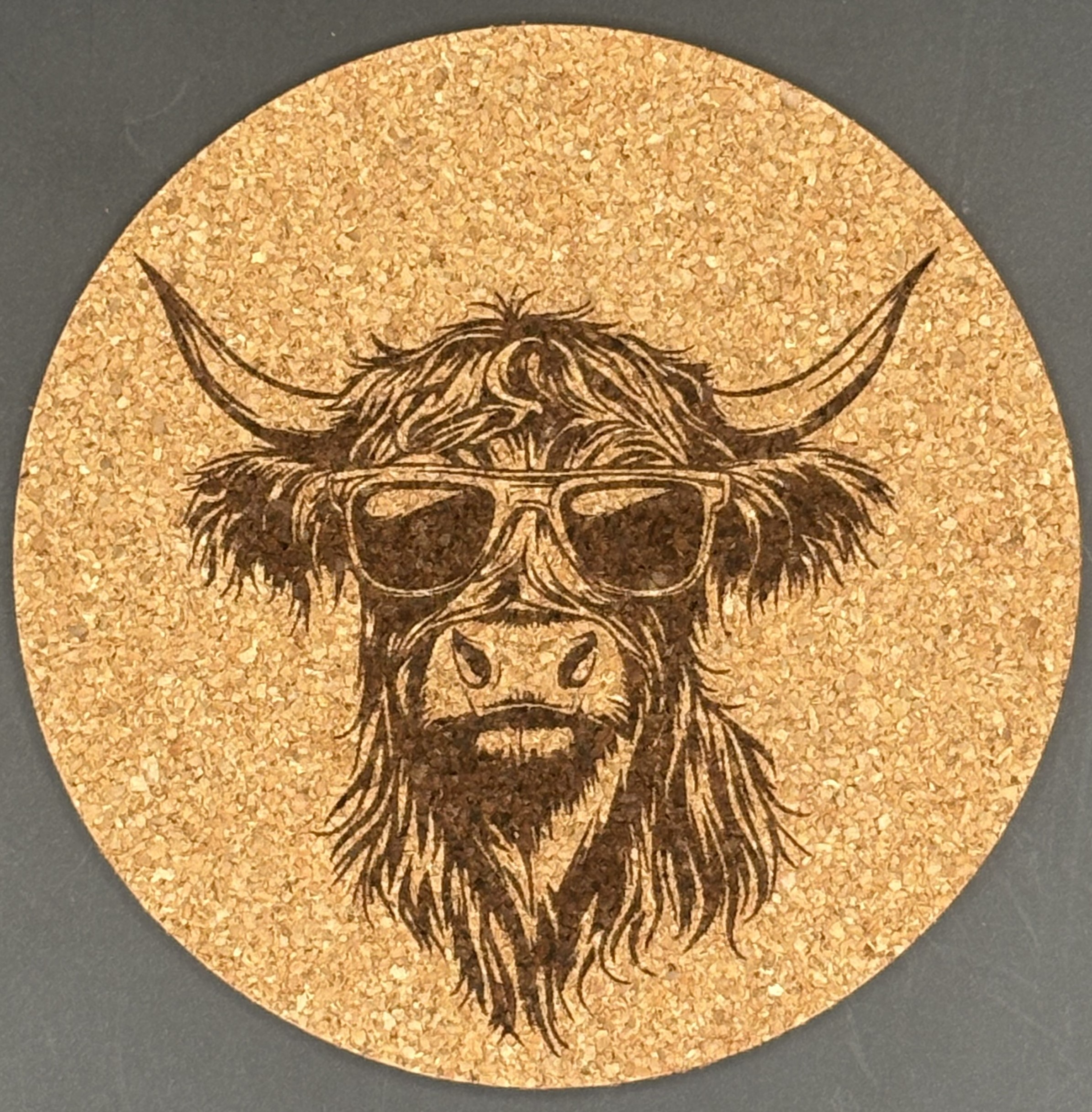 Farmland series - Highland Cow Coasters (Cork, set of 4)