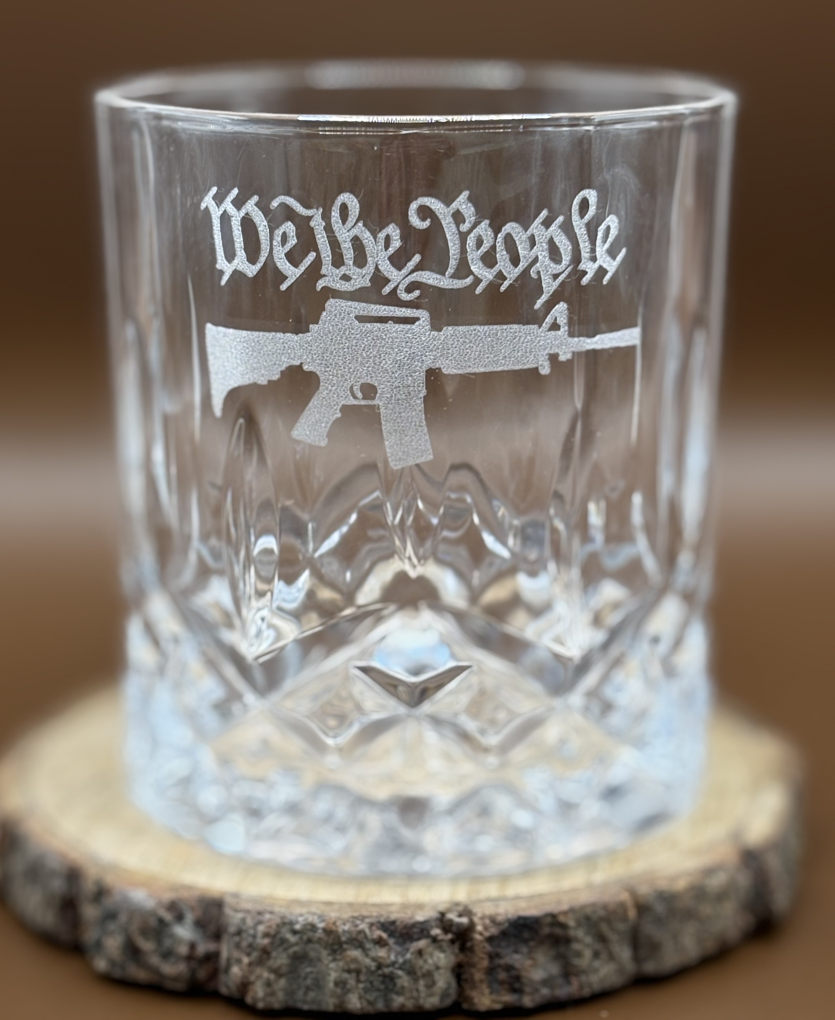 Custom Scalloped Sided Lowball Whisky Glass