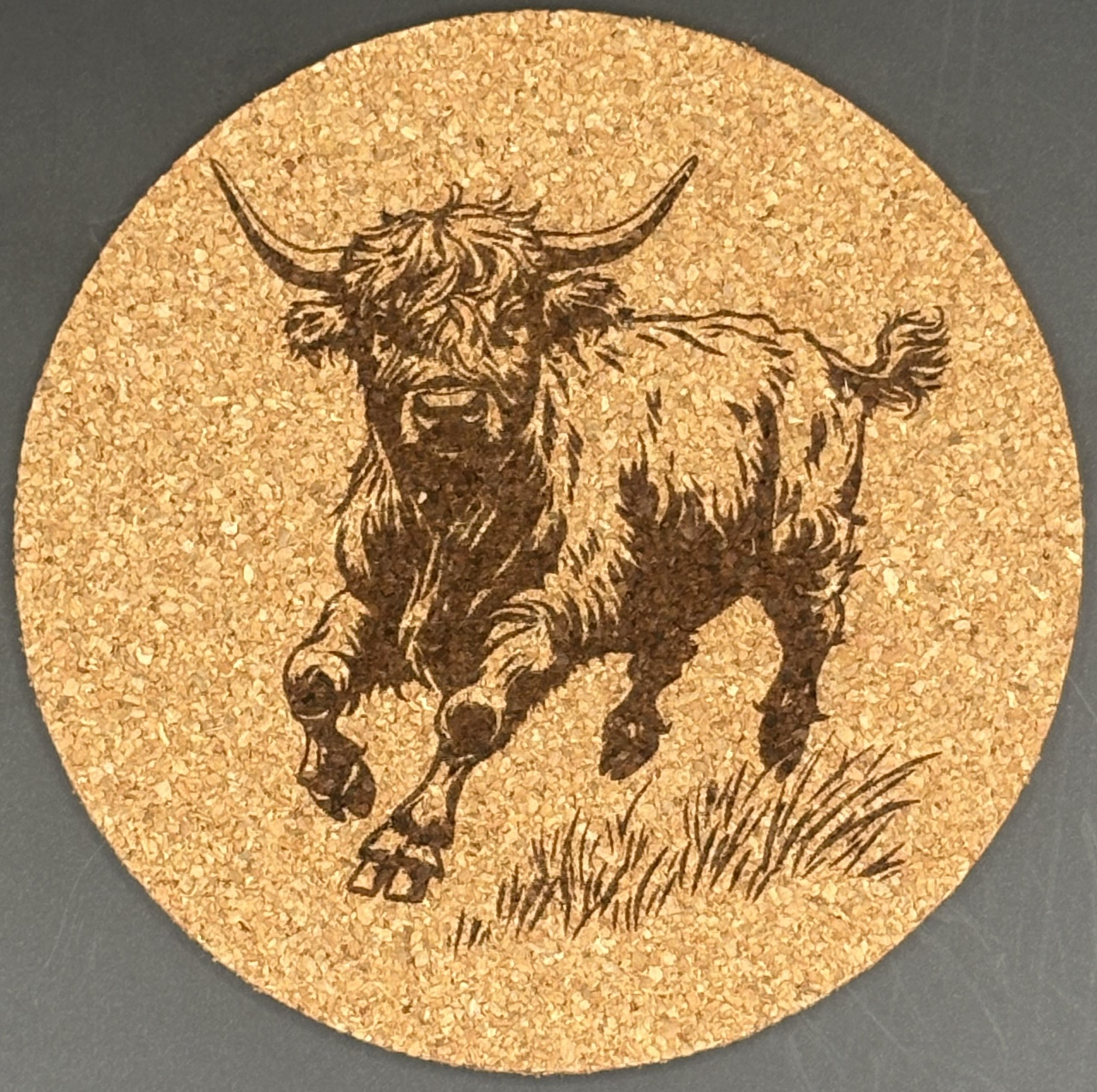 Farmland series - Highland Cow Coasters (Cork, set of 4)