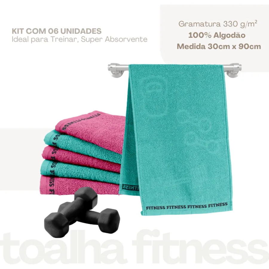 Kit 06 Toalhas Fitness Pascogran
