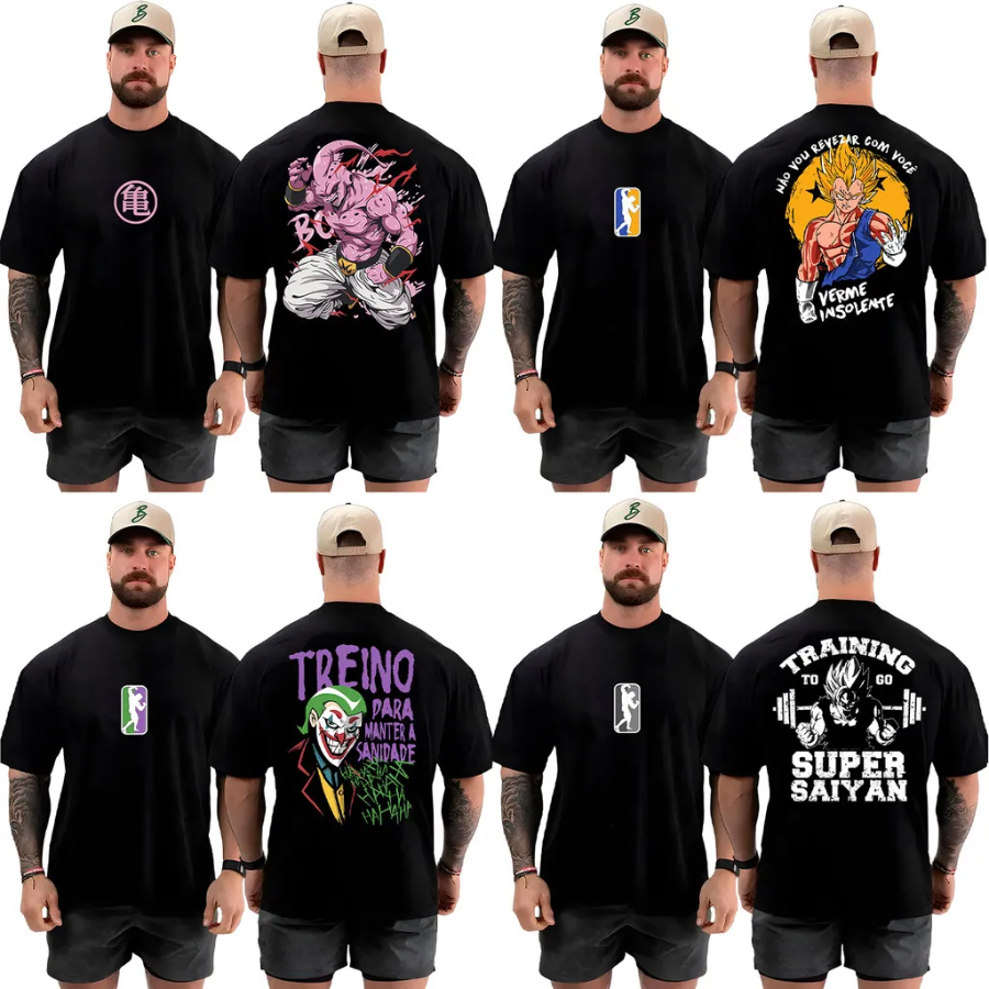 Kit Com 4 Camisetas Camisas Oversized 