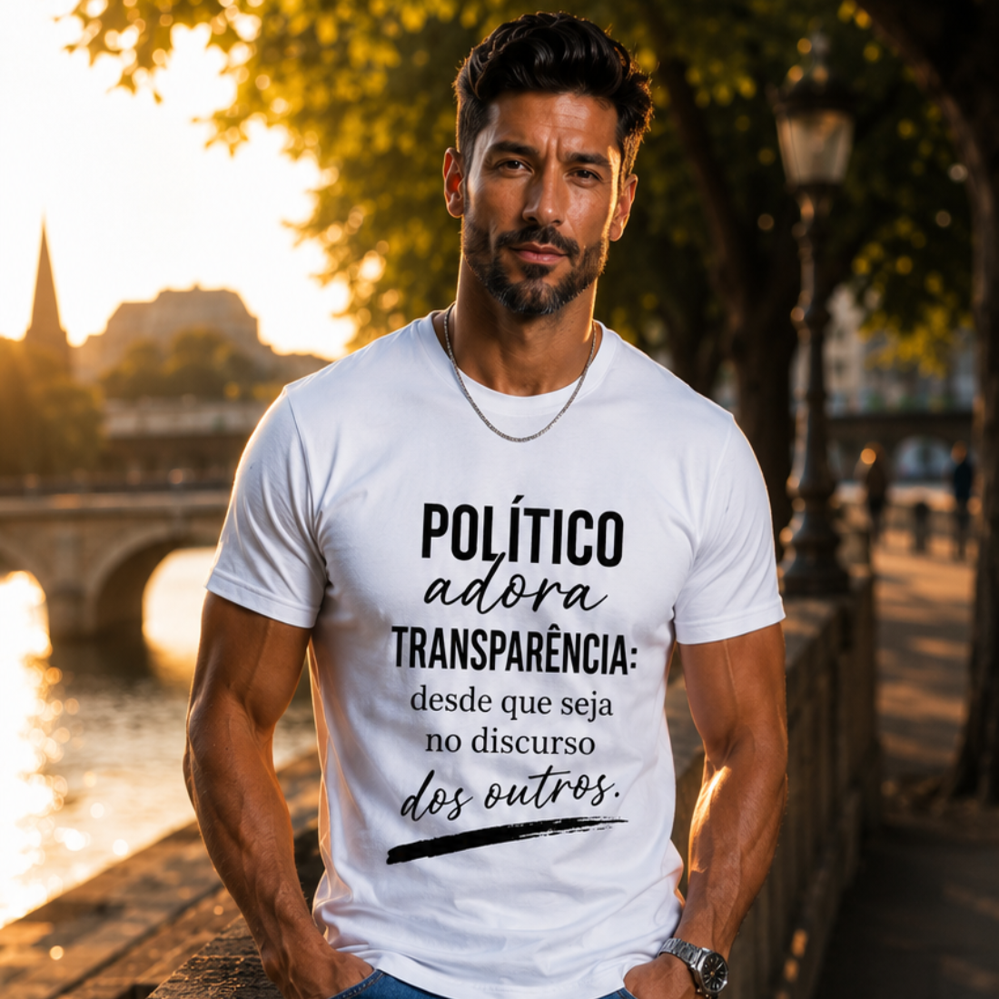 Camiseta Personalizada "Politico adora transparência"
