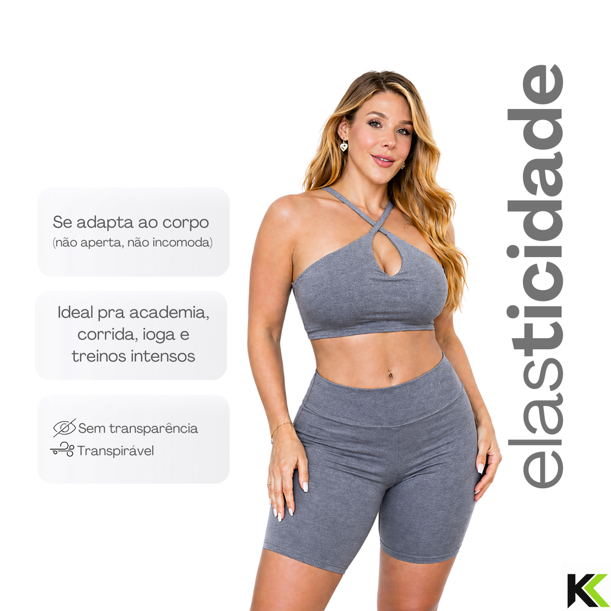 Conjunto Top Short Cinza