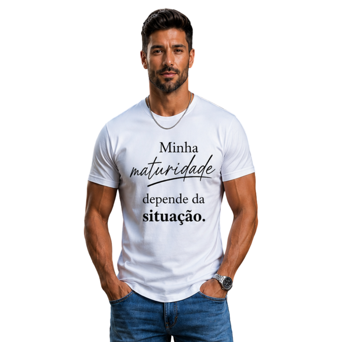 Camiseta Personalizada "Minha maturidade depende"
