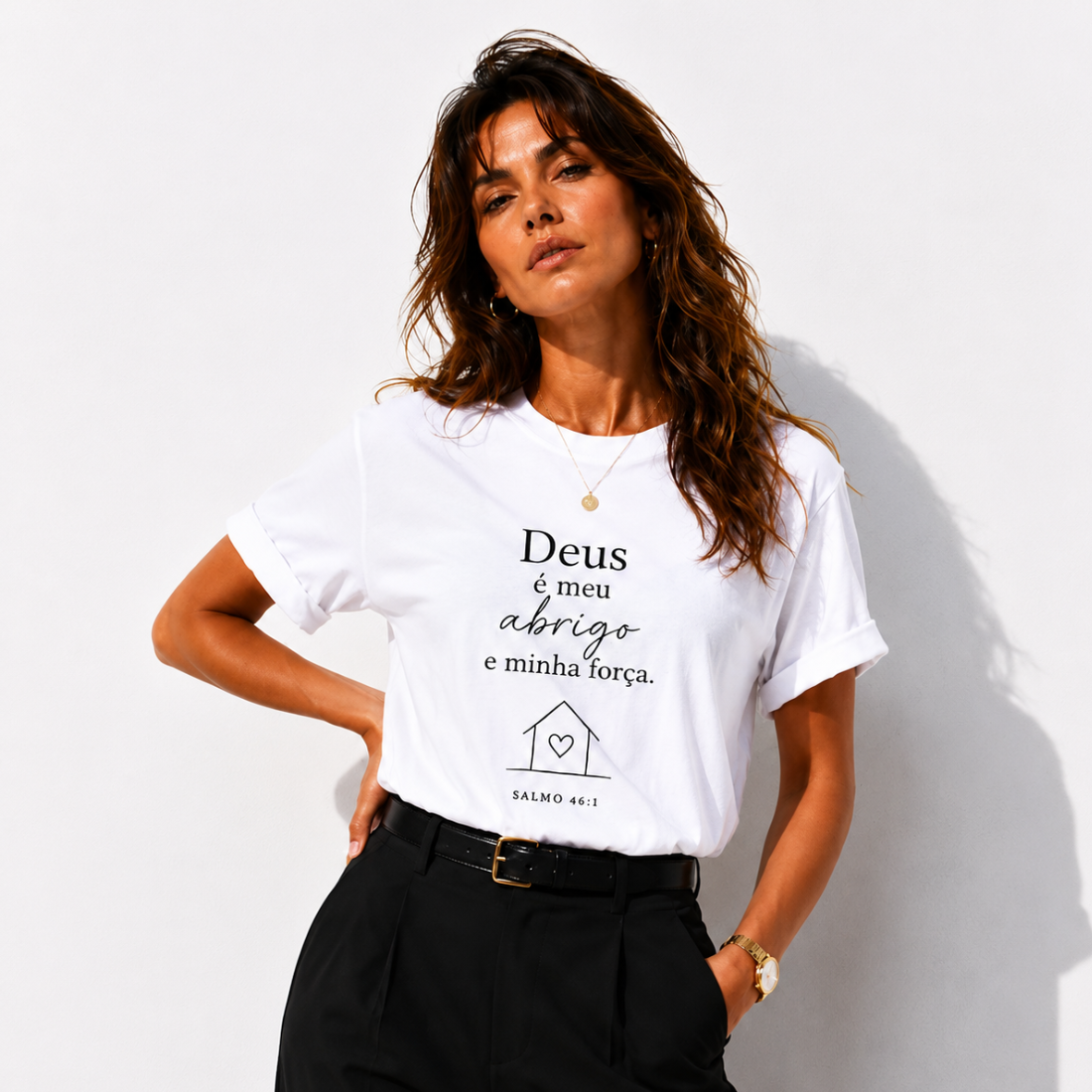 Camiseta Personalizada "Deus é meu abrigo"