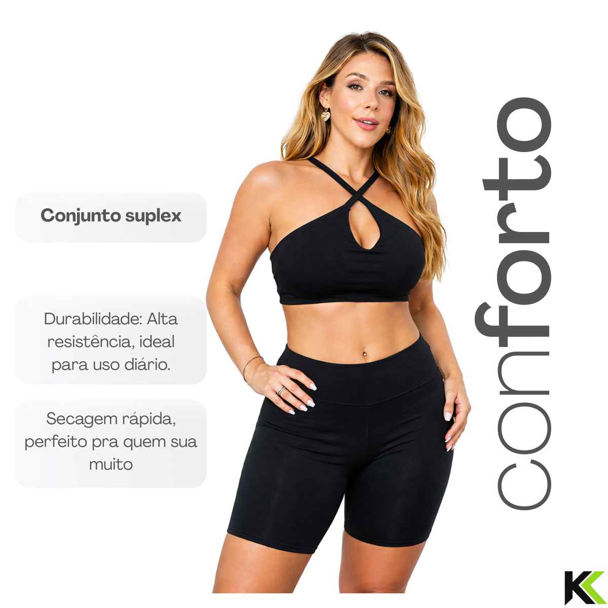 Conjunto Top Short Preto