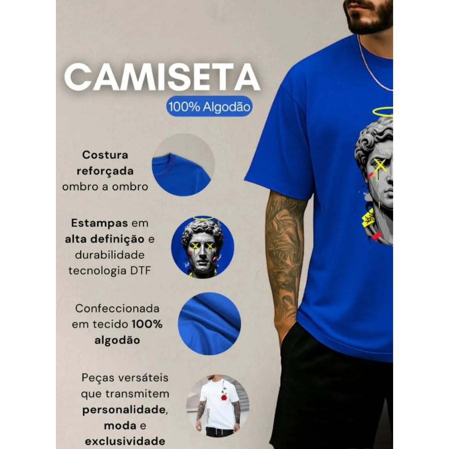 Conjunto Streetwear Camiseta E Short Tectel Camisa Paris