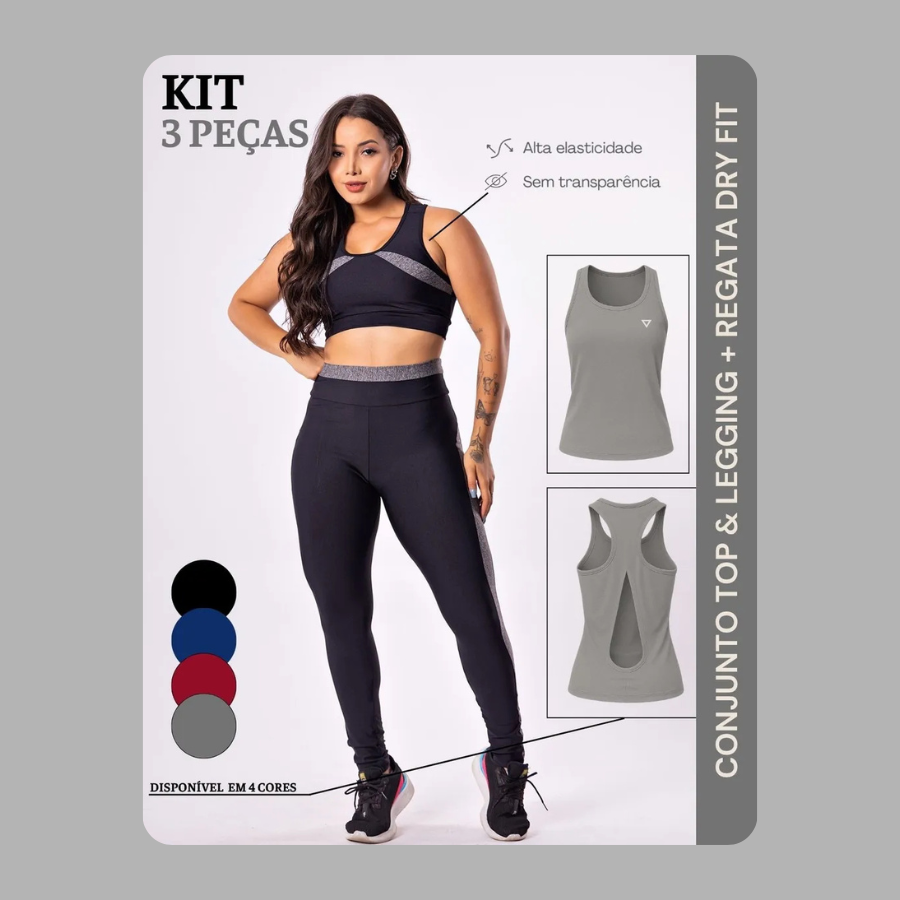 Conjunto Fitness com 3 Peças