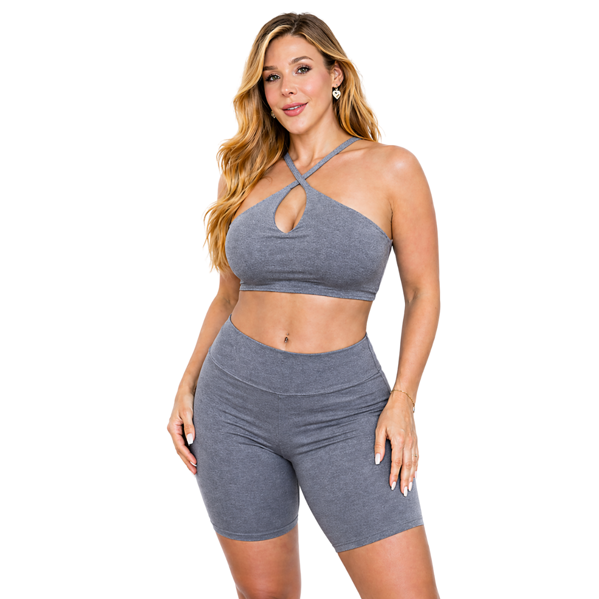 Conjunto Top Short Cinza