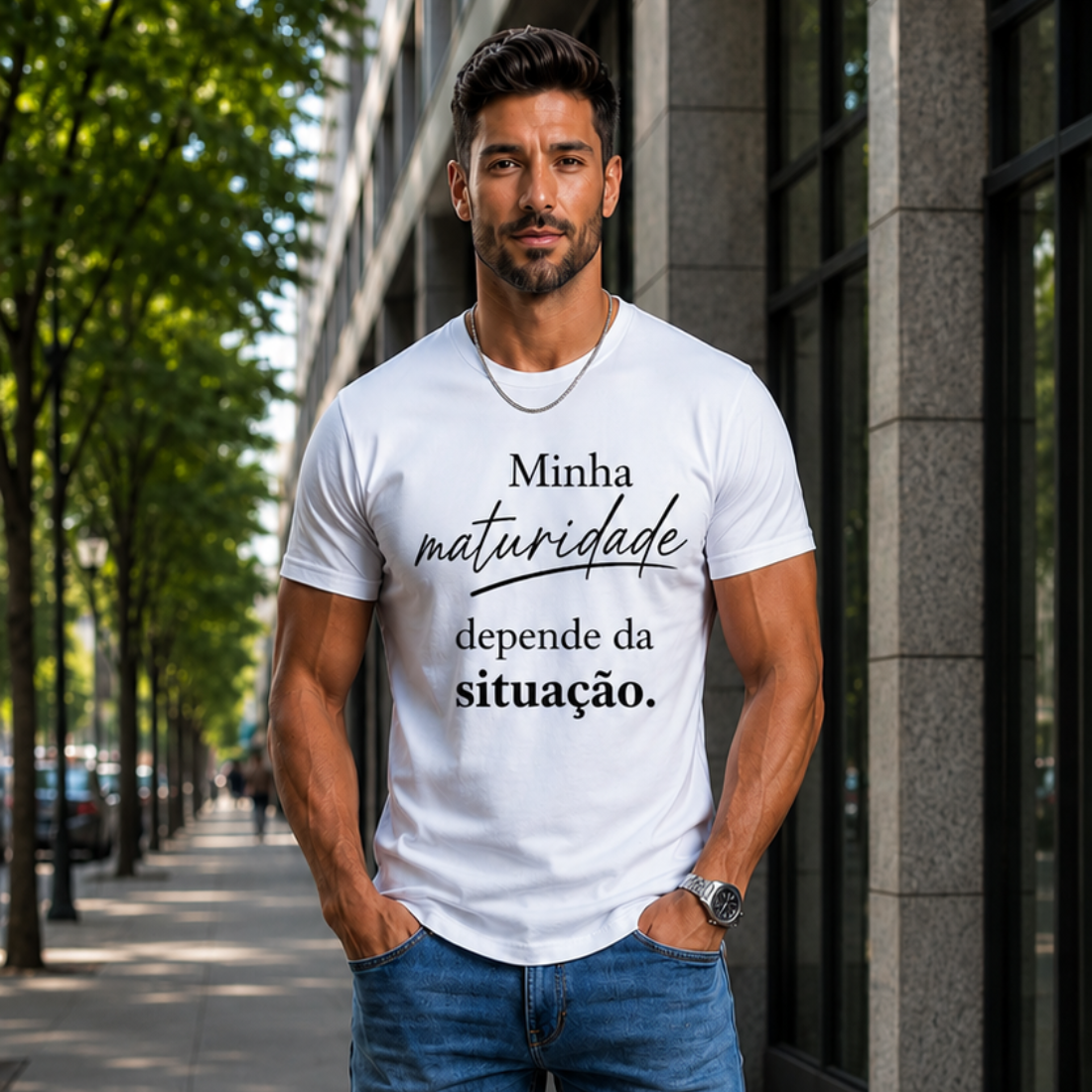 Camiseta Personalizada "Minha maturidade depende"