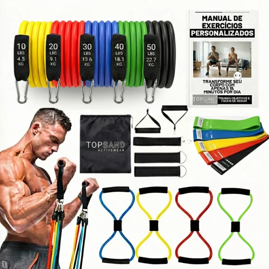 Kit 18 Itens Esportivos Para Treino Topsand Activewear