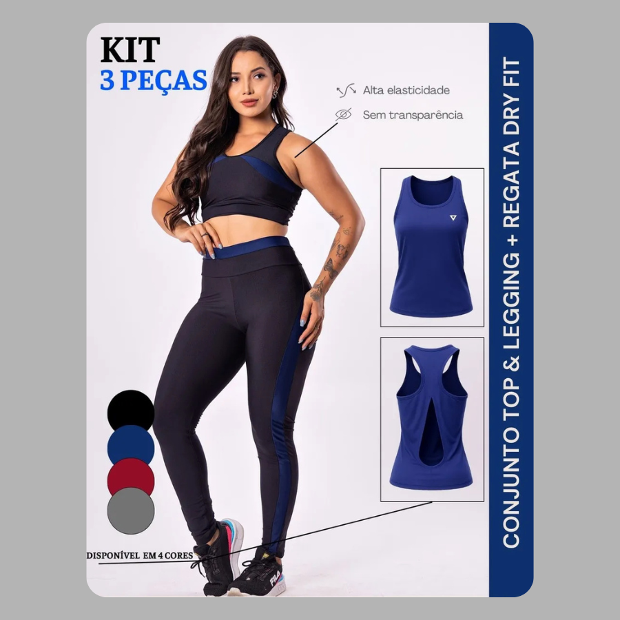 Conjunto Fitness com 3 Peças