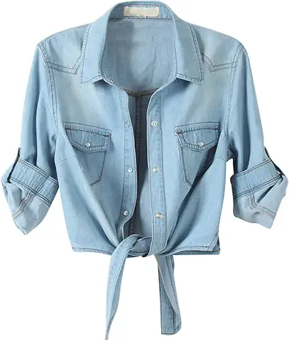 Tie-Front Denim Shirt