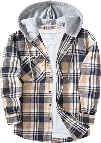 Plaid Hooded Shirt Jacket