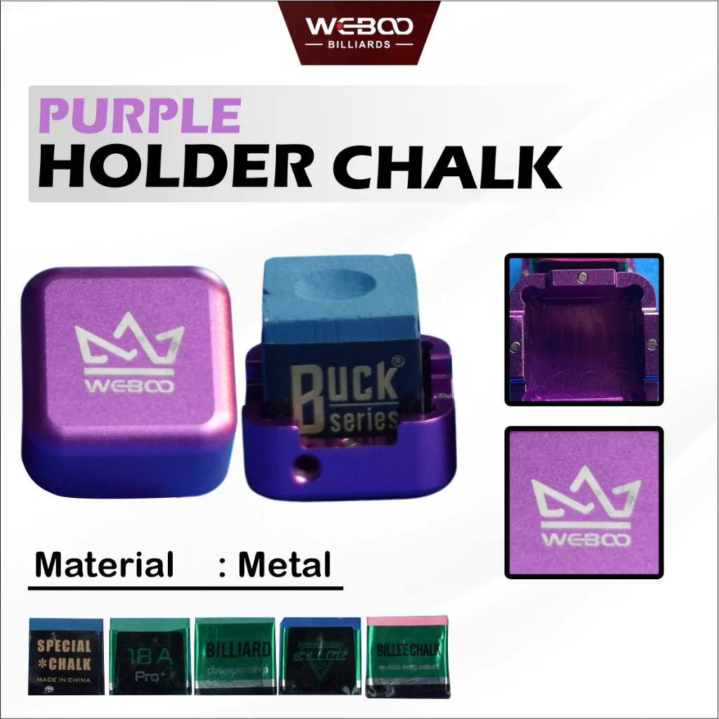 Weboo Magnetic Chalk Holder Besi Billiard Biliar kapur stick billiard