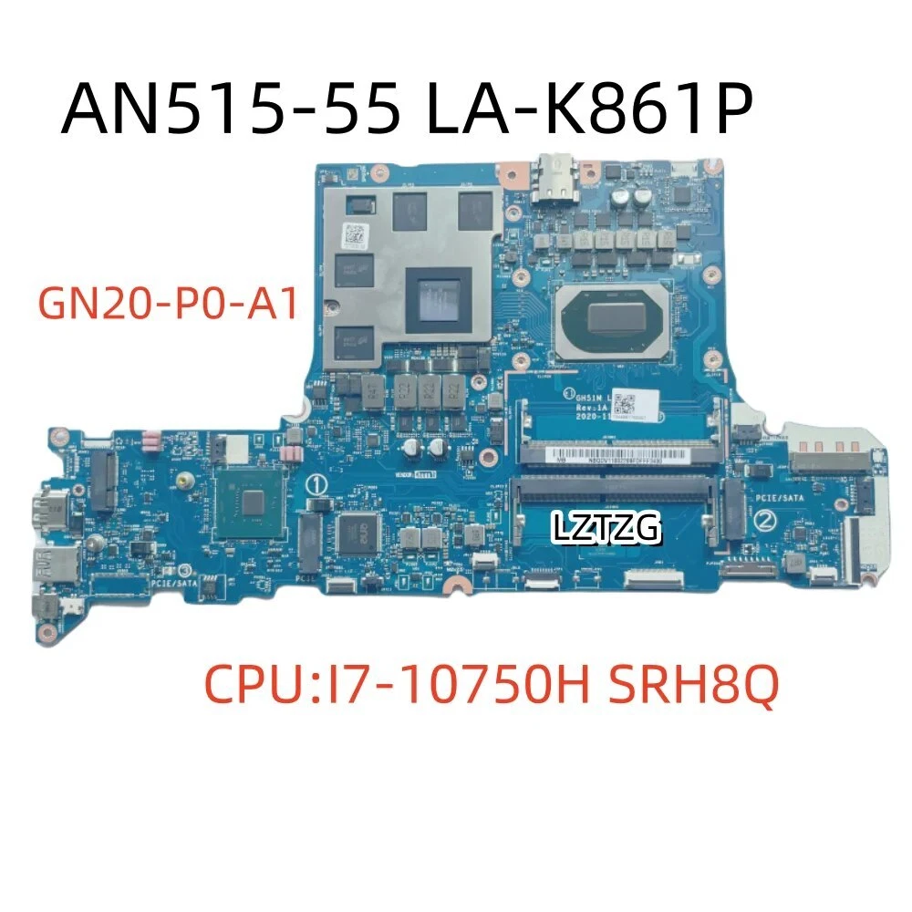 LA-K861P For Acer Nitro 5 AN515-55 Motherboard I7-10750H RTX3050 4G NB.QDV11.002