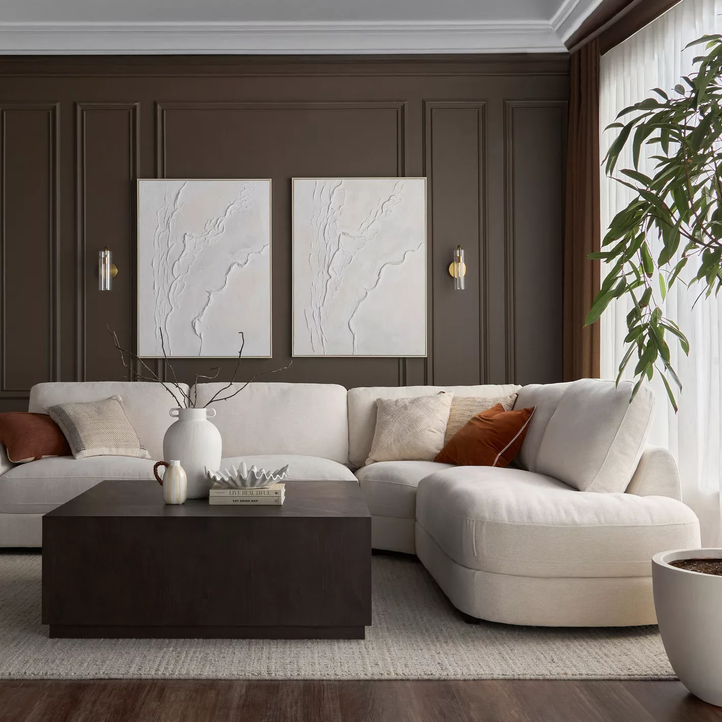 كنبة ركنية عصرية قماش بـ4 مقاعد مع شيزلونج - دريفت