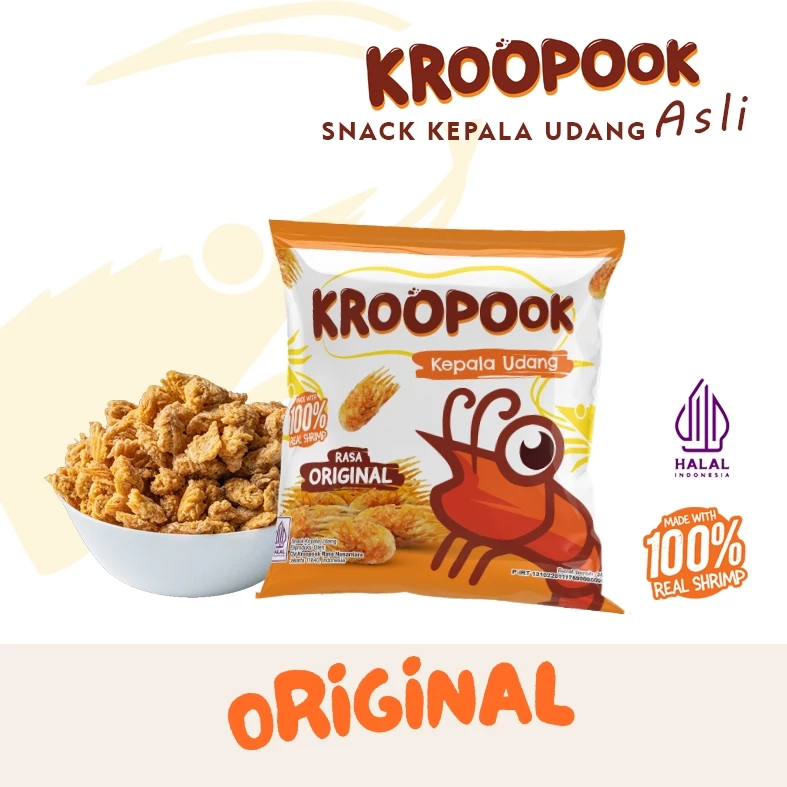 KROOPOOK Kepala Udang Snack (Shrimp Head) Original Flavour
