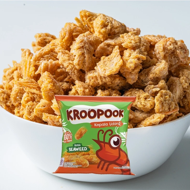 KROOPOOK Kepala Udang Snack Seaweed Flavour (Rumput Laut)