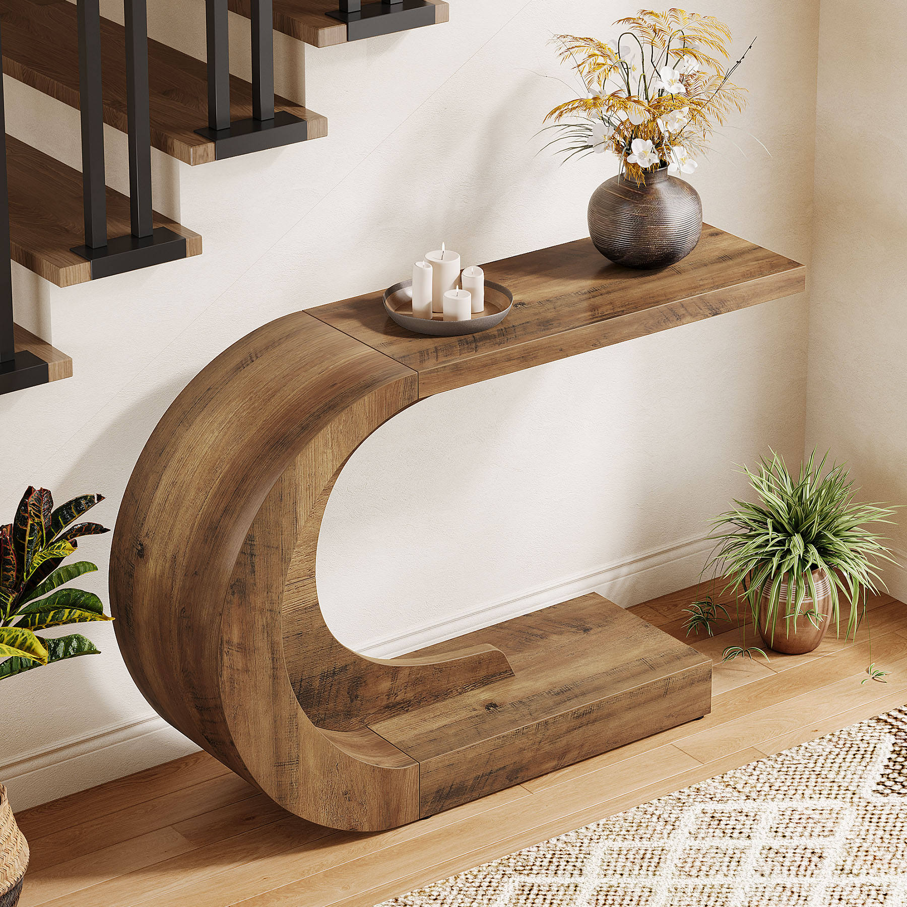 Consolle in legno curvato