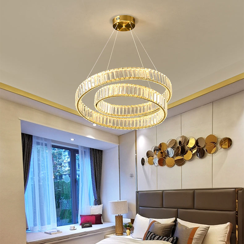 Lampadario moderno a spirale in cristallo