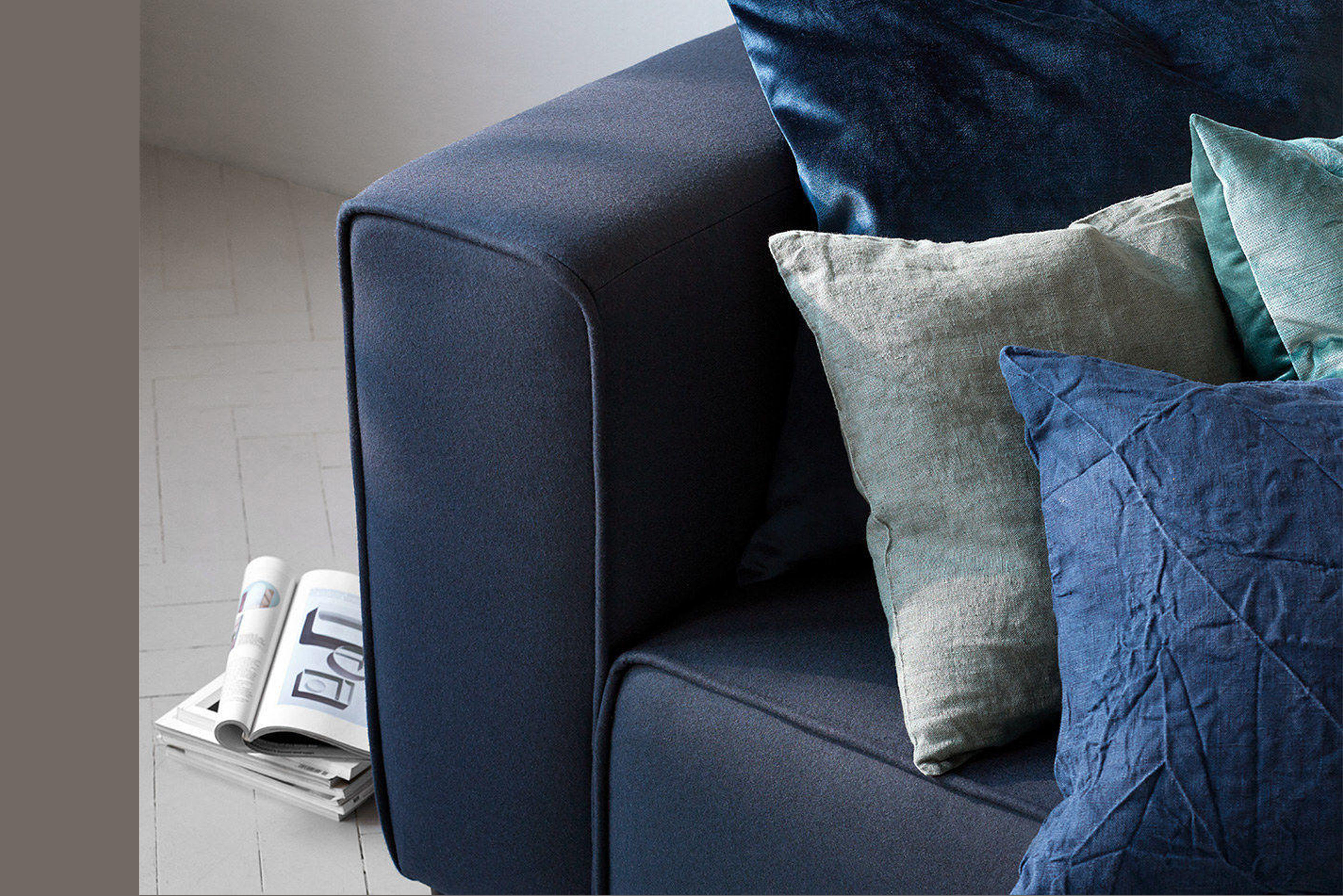 Divano componibile moderno blu