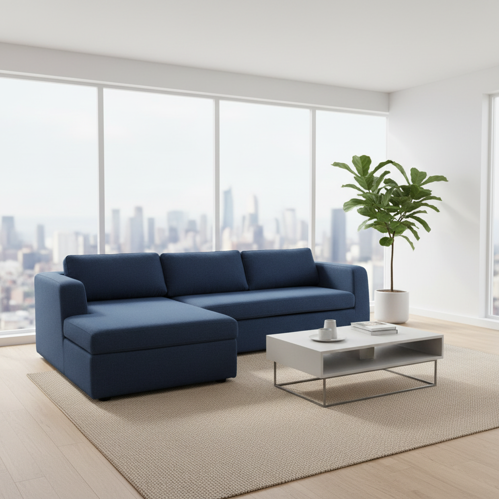 Divano componibile moderno blu