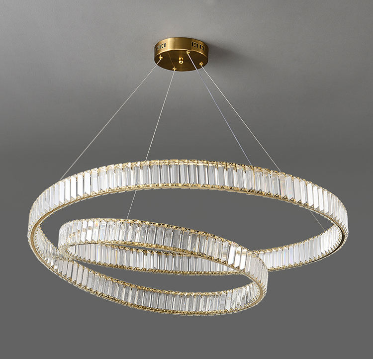 Lampadario moderno a spirale in cristallo