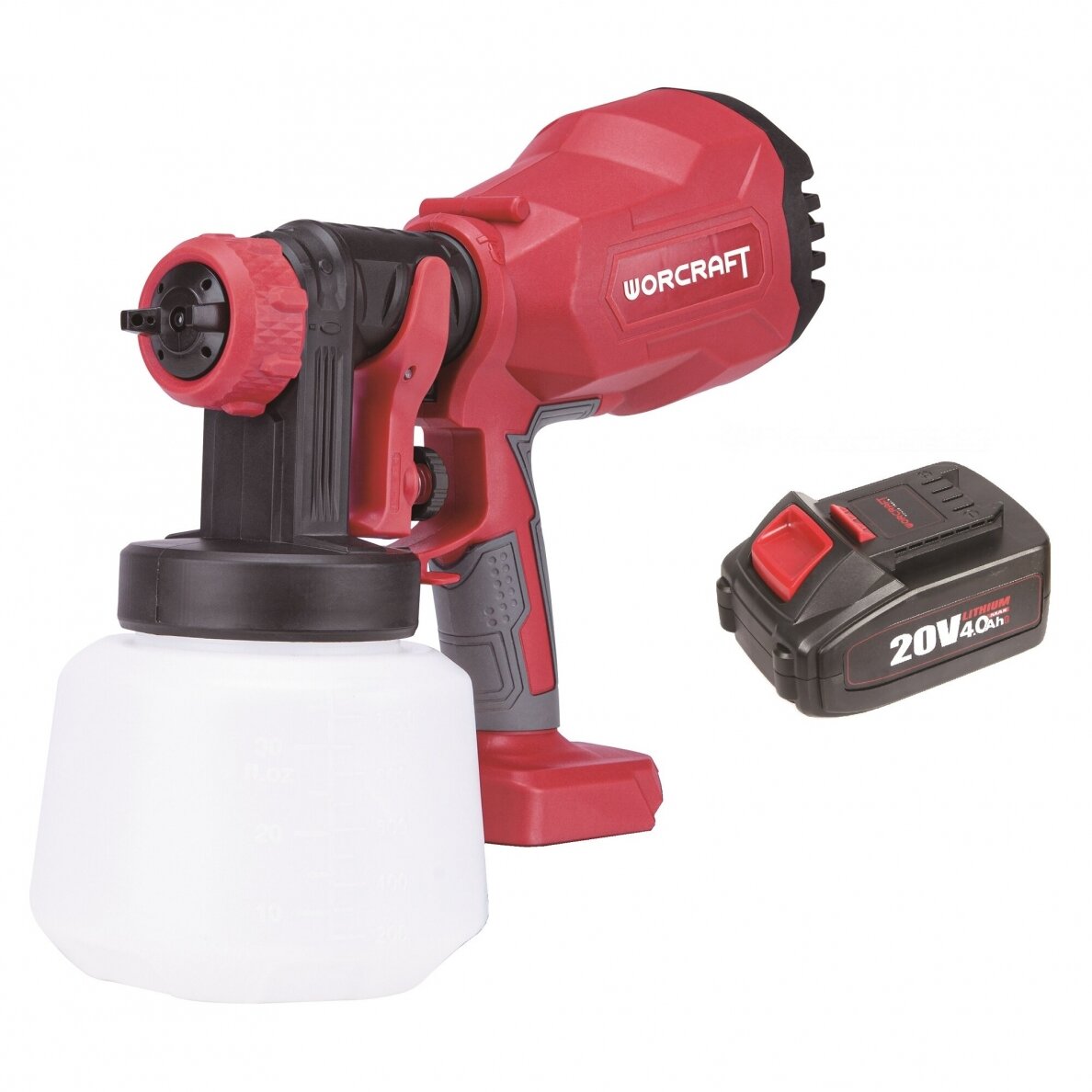 Akumuliatorinis pulverizatorius Ø1.8mm, Ø2.6mm WORCRAFT 20V LI-ION