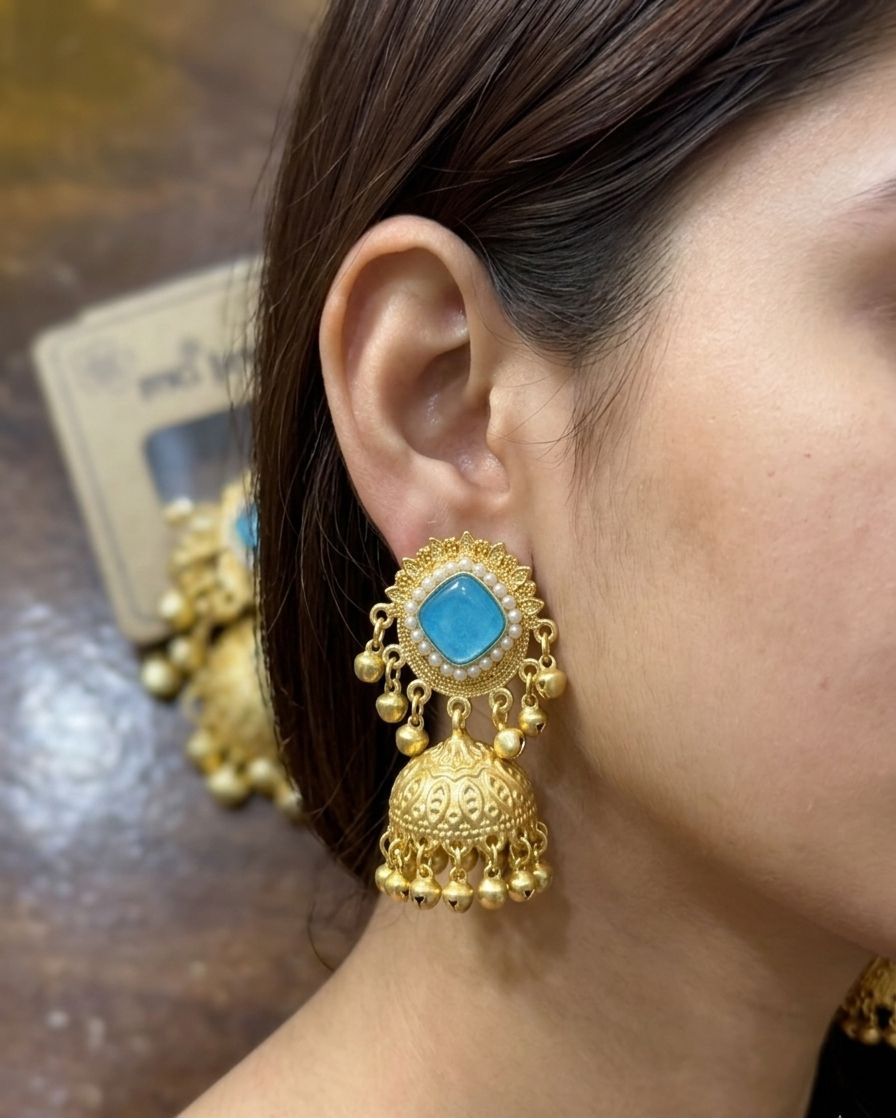 Gold Plated Statement Earrings