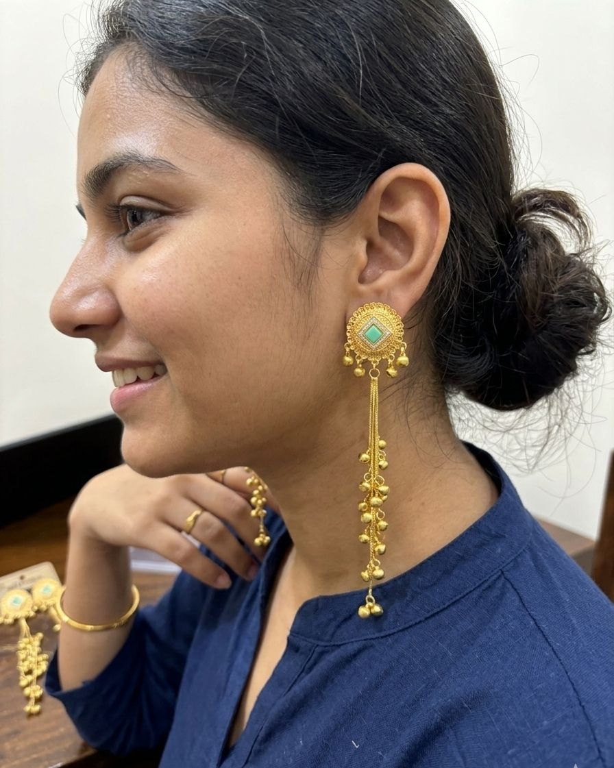 Gold Toned Statement Earrings