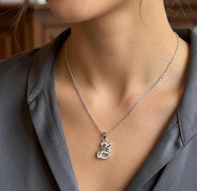 Swan Silver Necklace