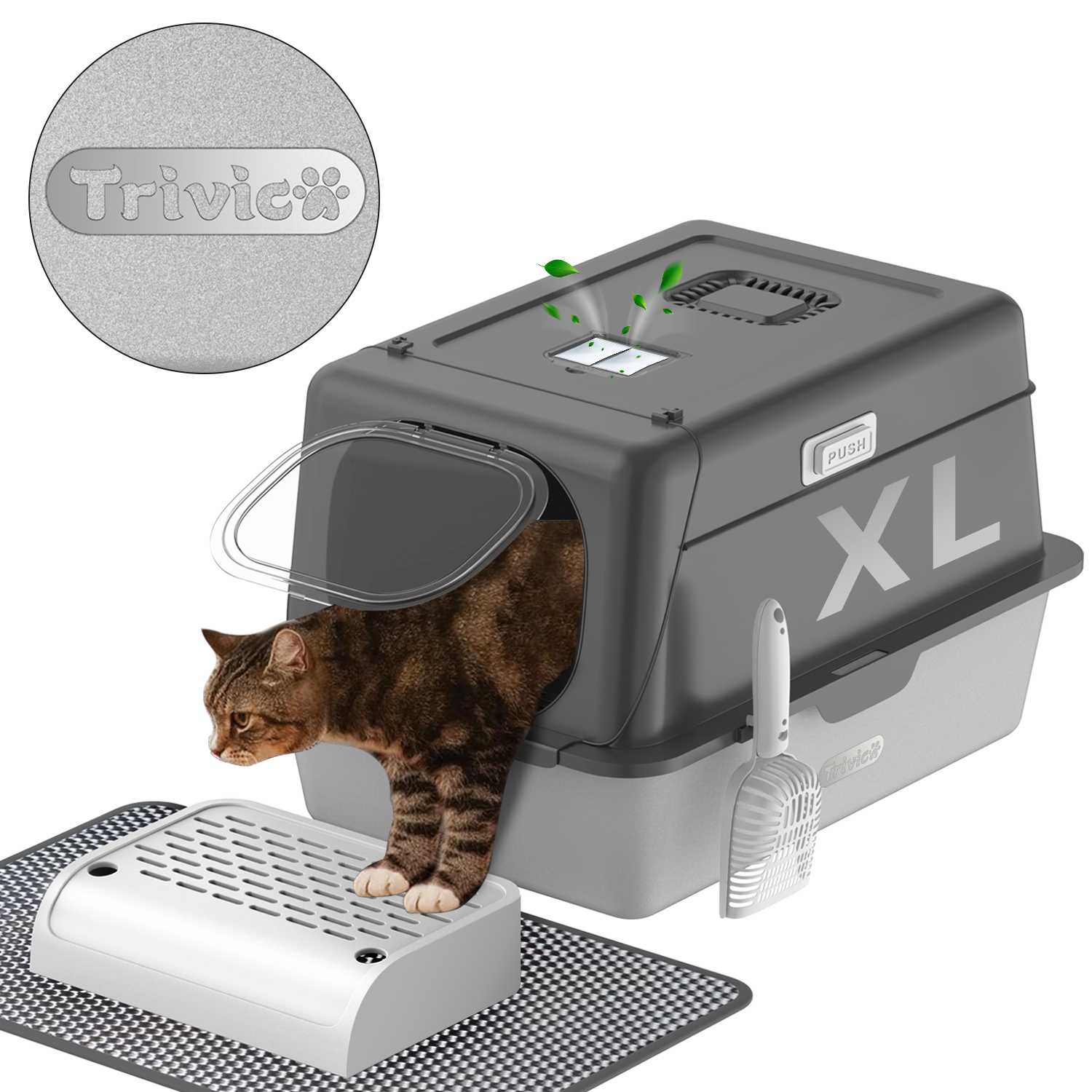 Kryptazh XX-Large Stainless Steel Cat Litter Box with Lid