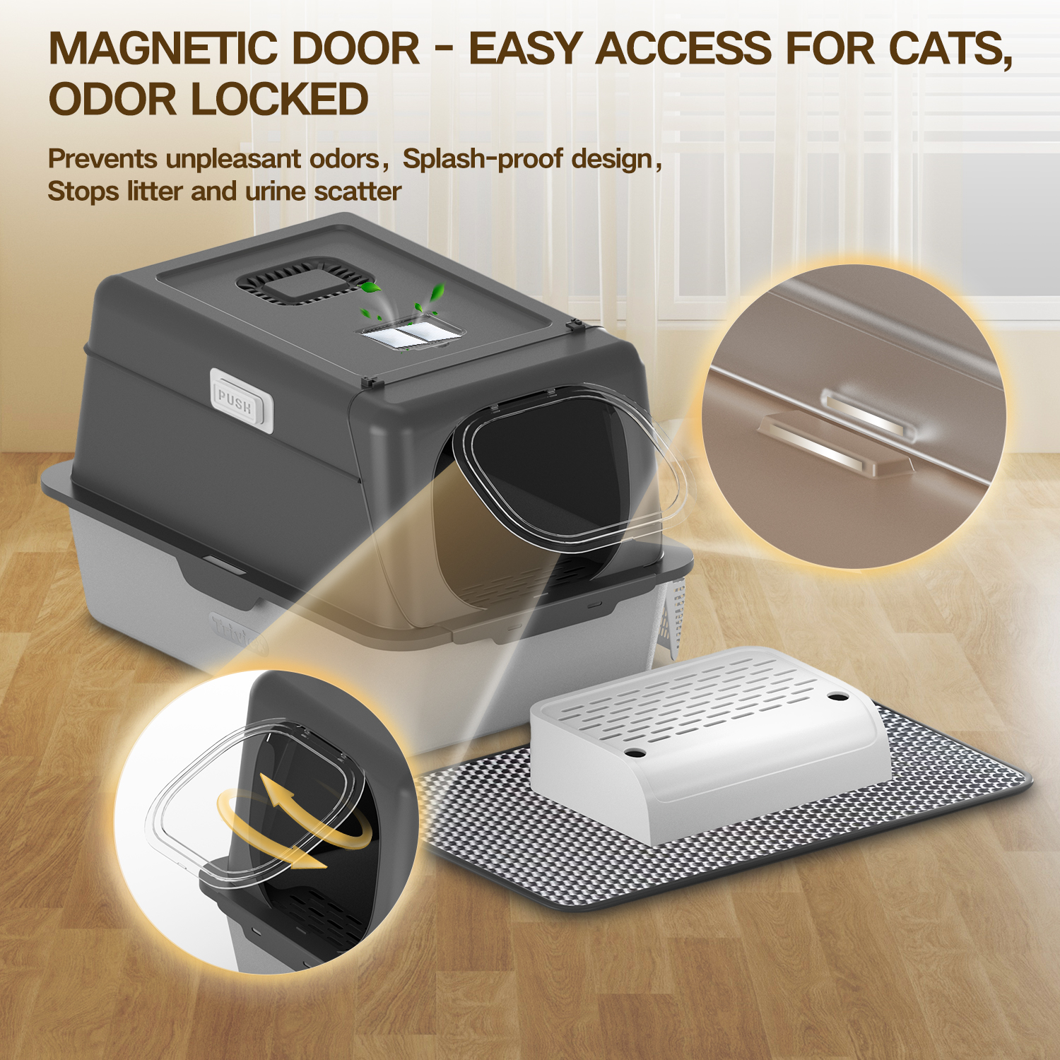 Kryptazh XX-Large Stainless Steel Cat Litter Box with Lid