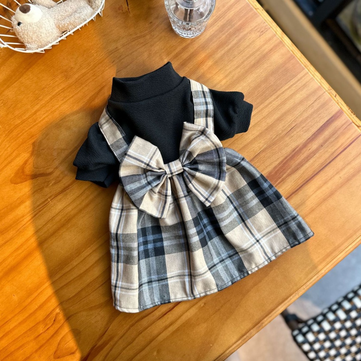 Plaid Bow Dog Dress