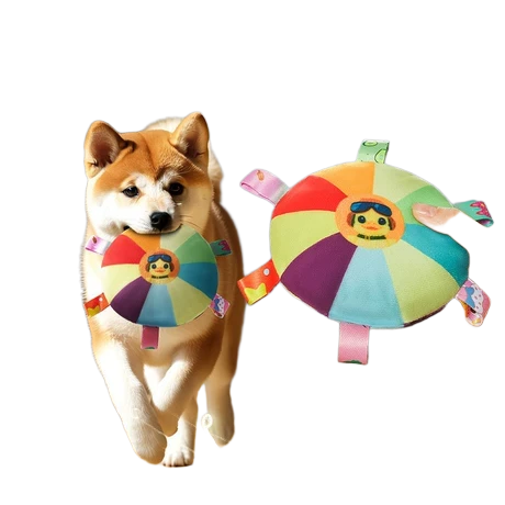 Plush Squeaky Frisbee Dog Toy