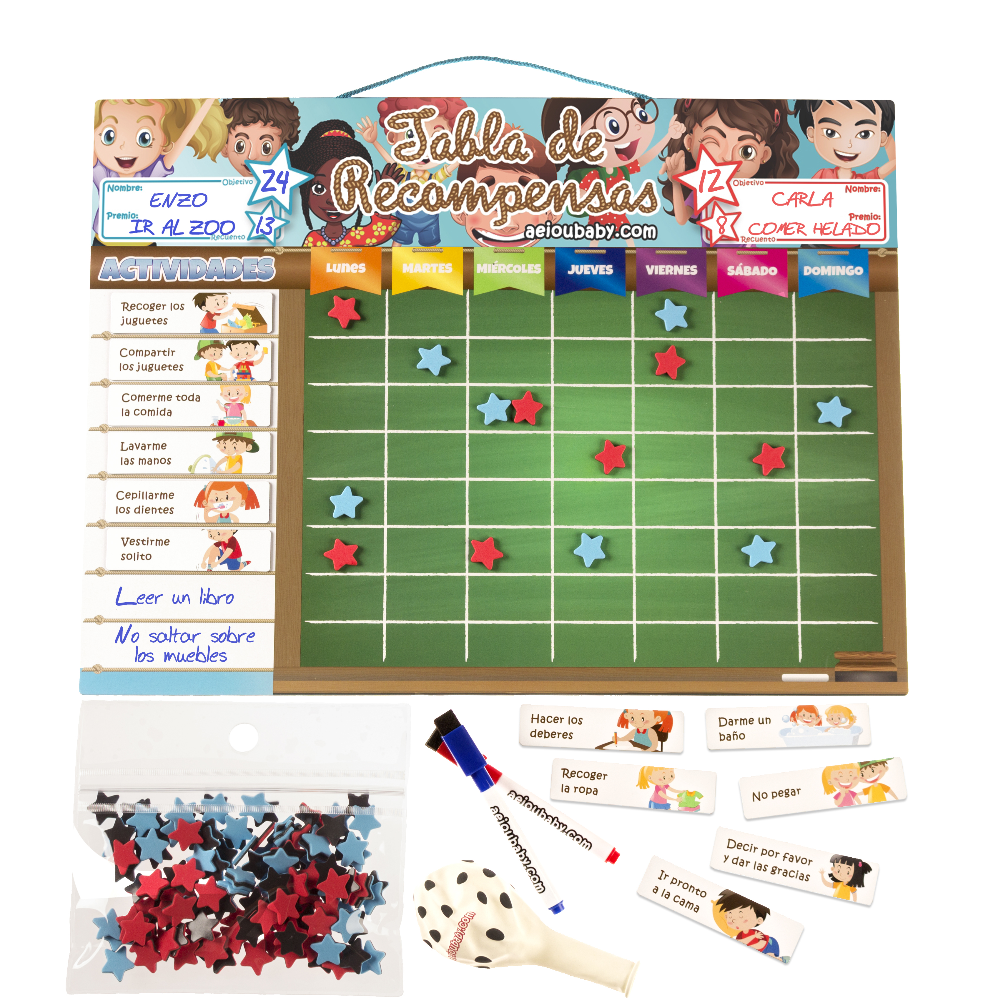 Tabla de Recompensas Infantil Magnética