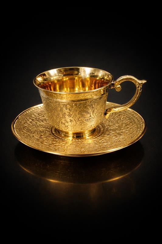 Bronze Tea Cup and Saucer