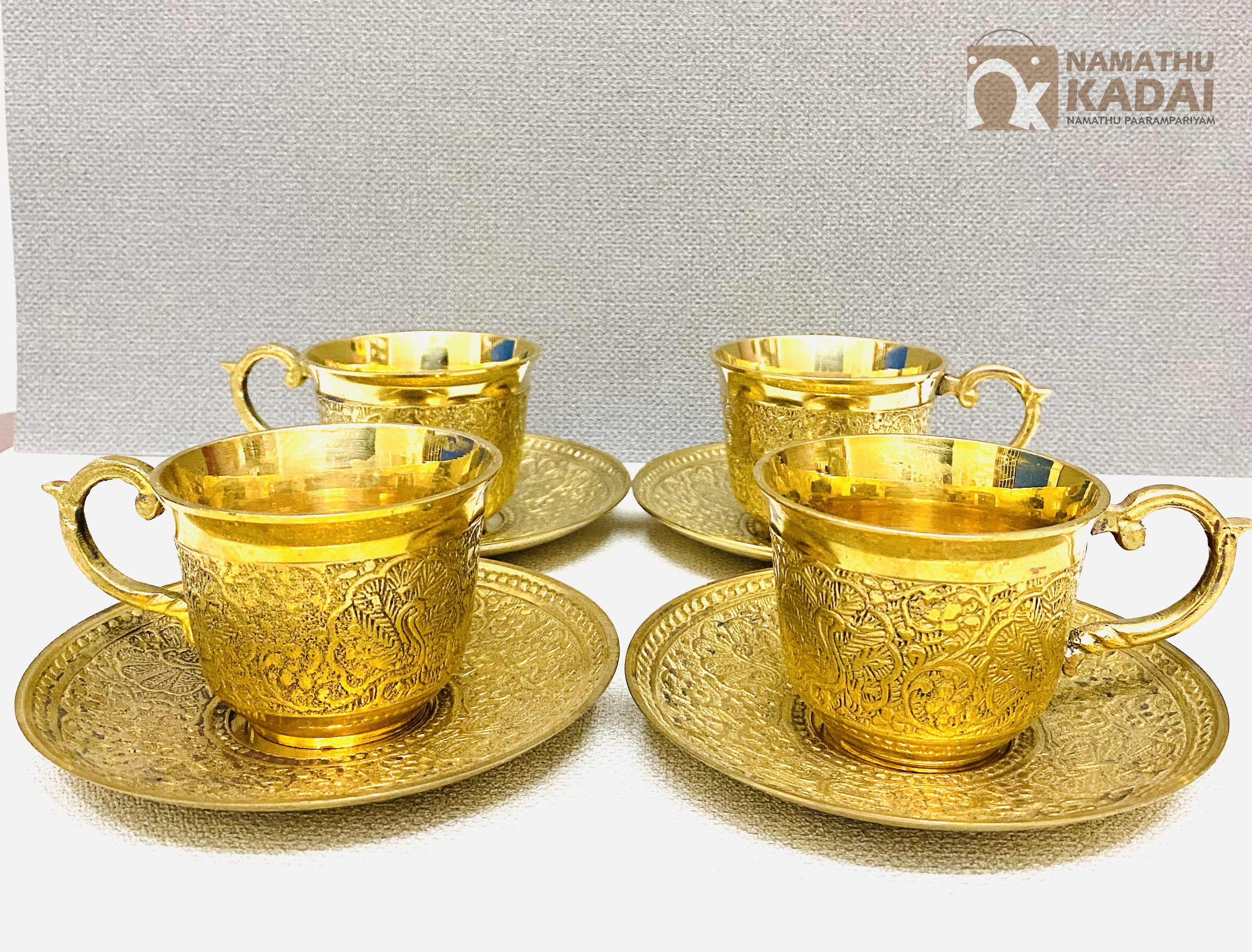 Brass Tea Cup & Saucer Set