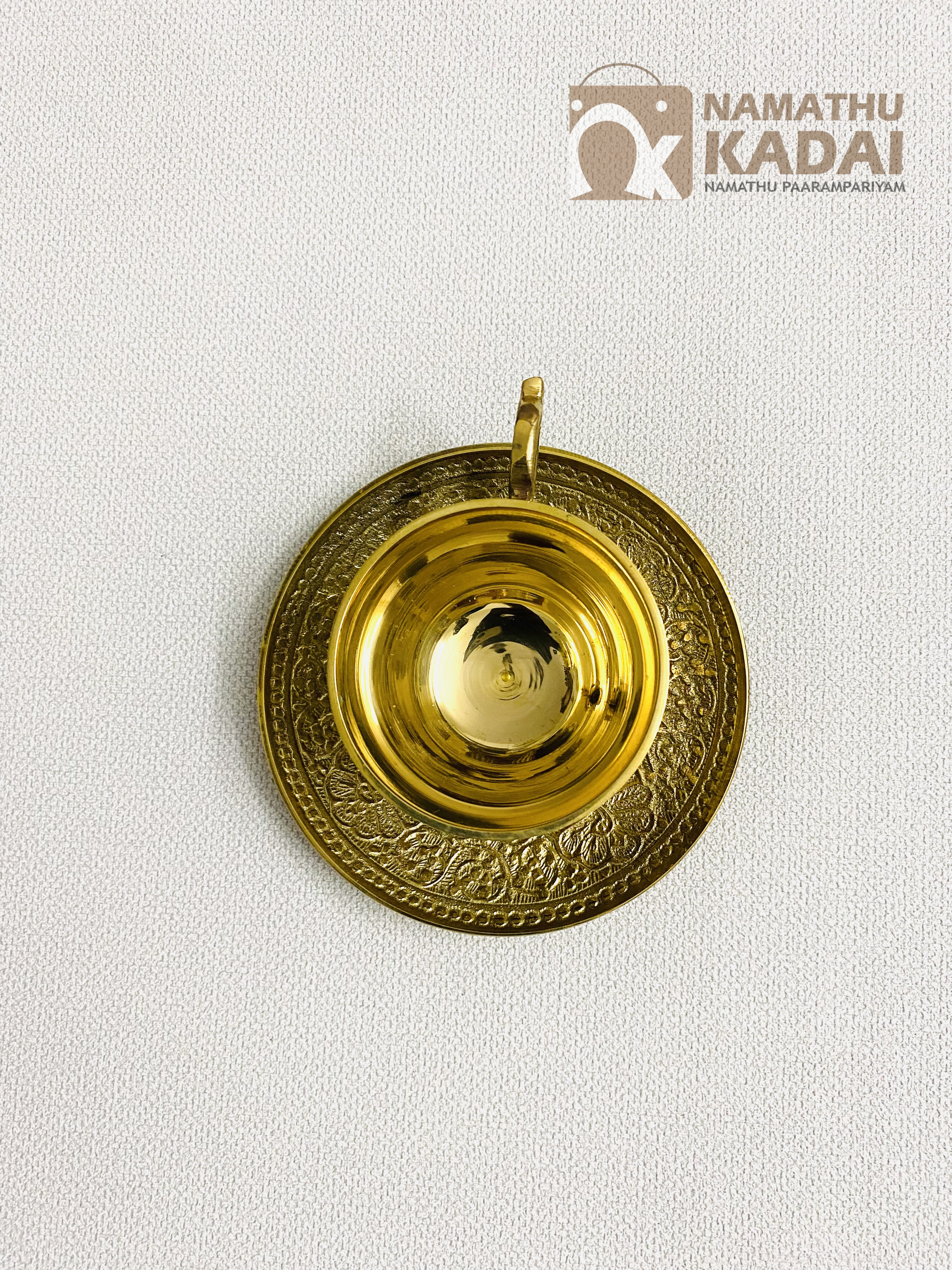 Brass Tea Cup & Saucer Set