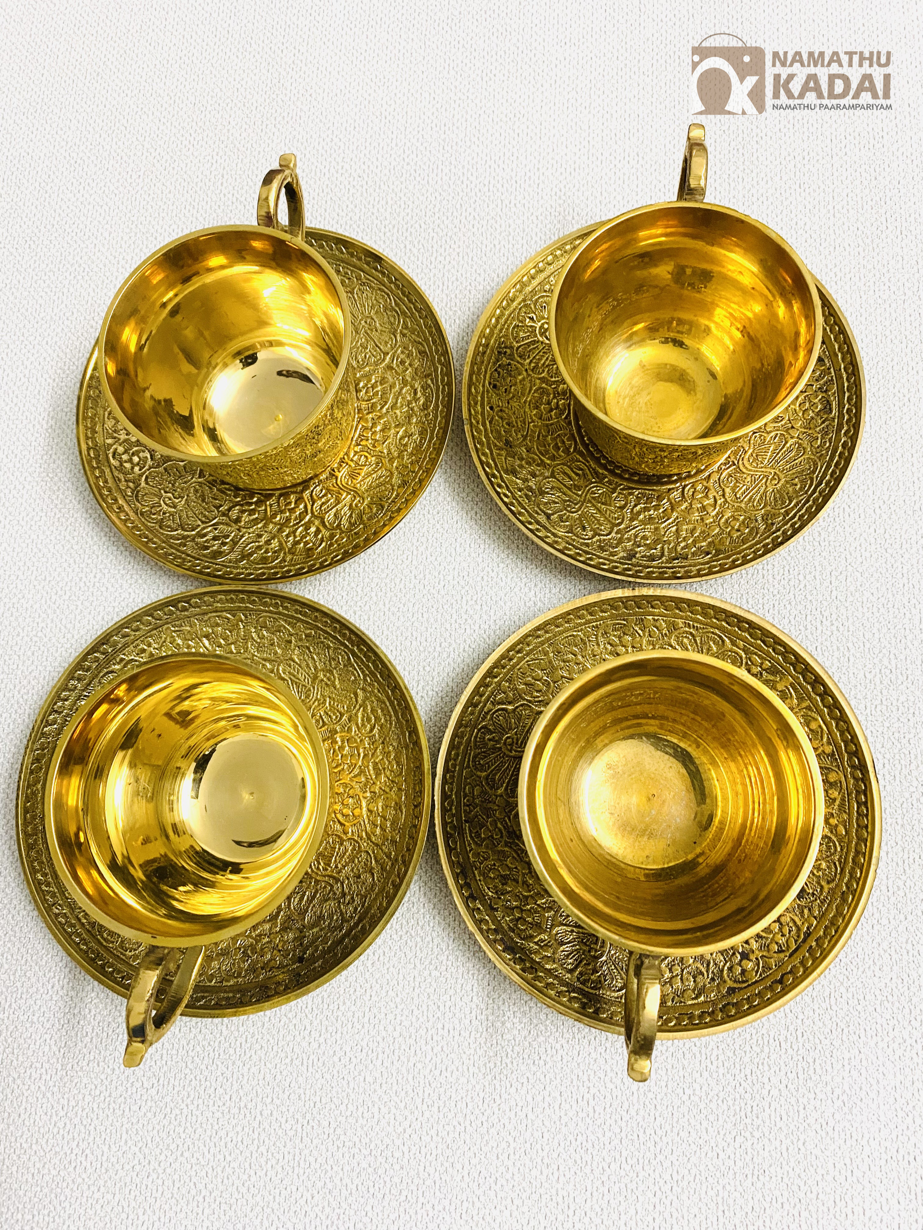 Brass Tea Cup & Saucer Set