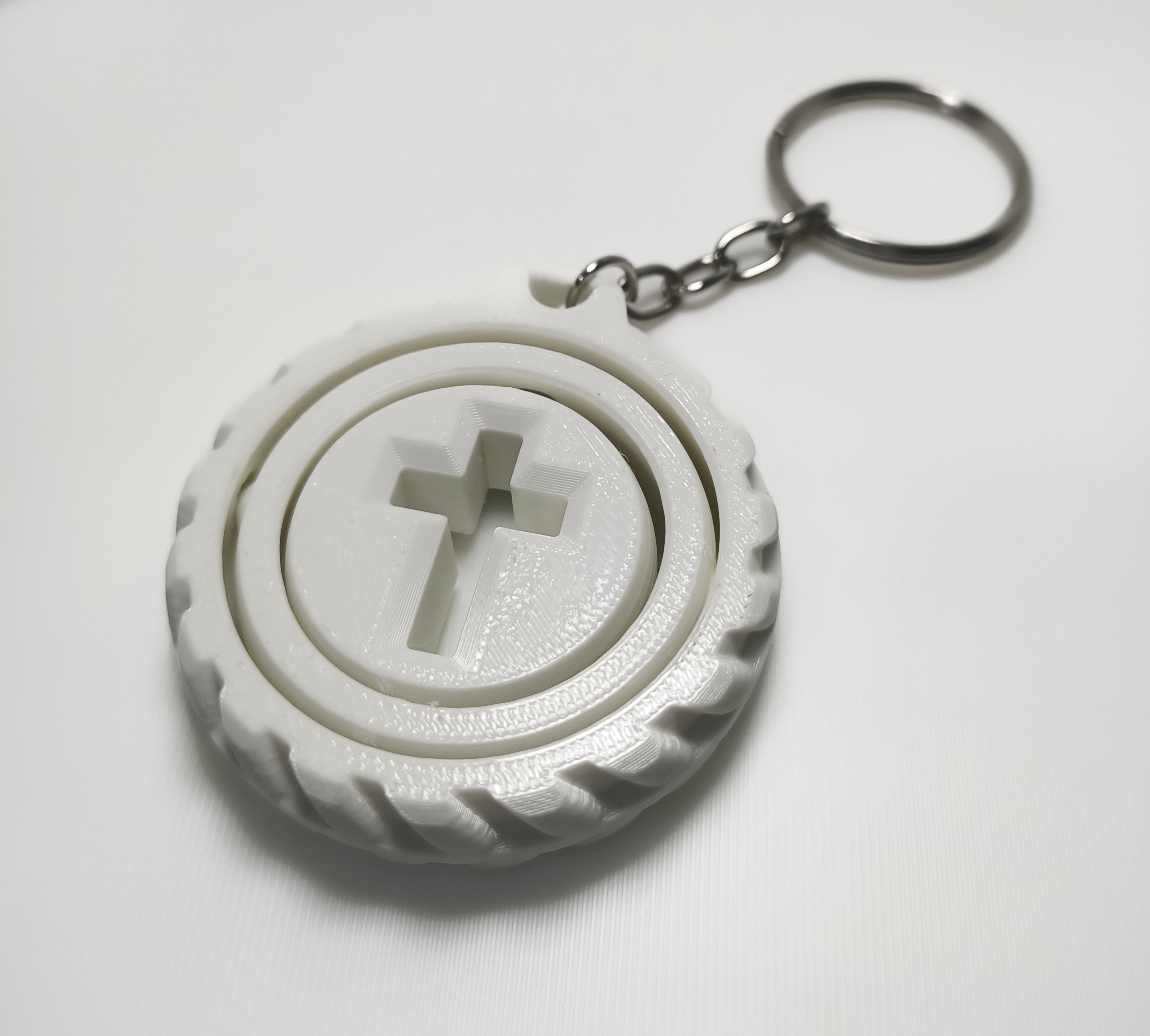 Gyro Spin Cross Keychain