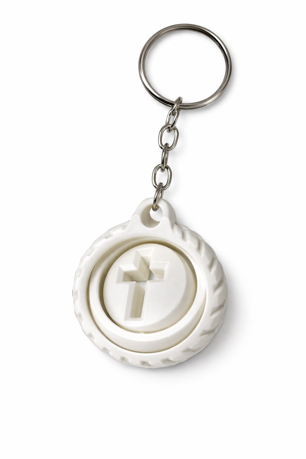 Gyro Spin Cross Keychain
