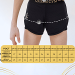 QUEEN GYM- DOUBLE SHORT-BLACK