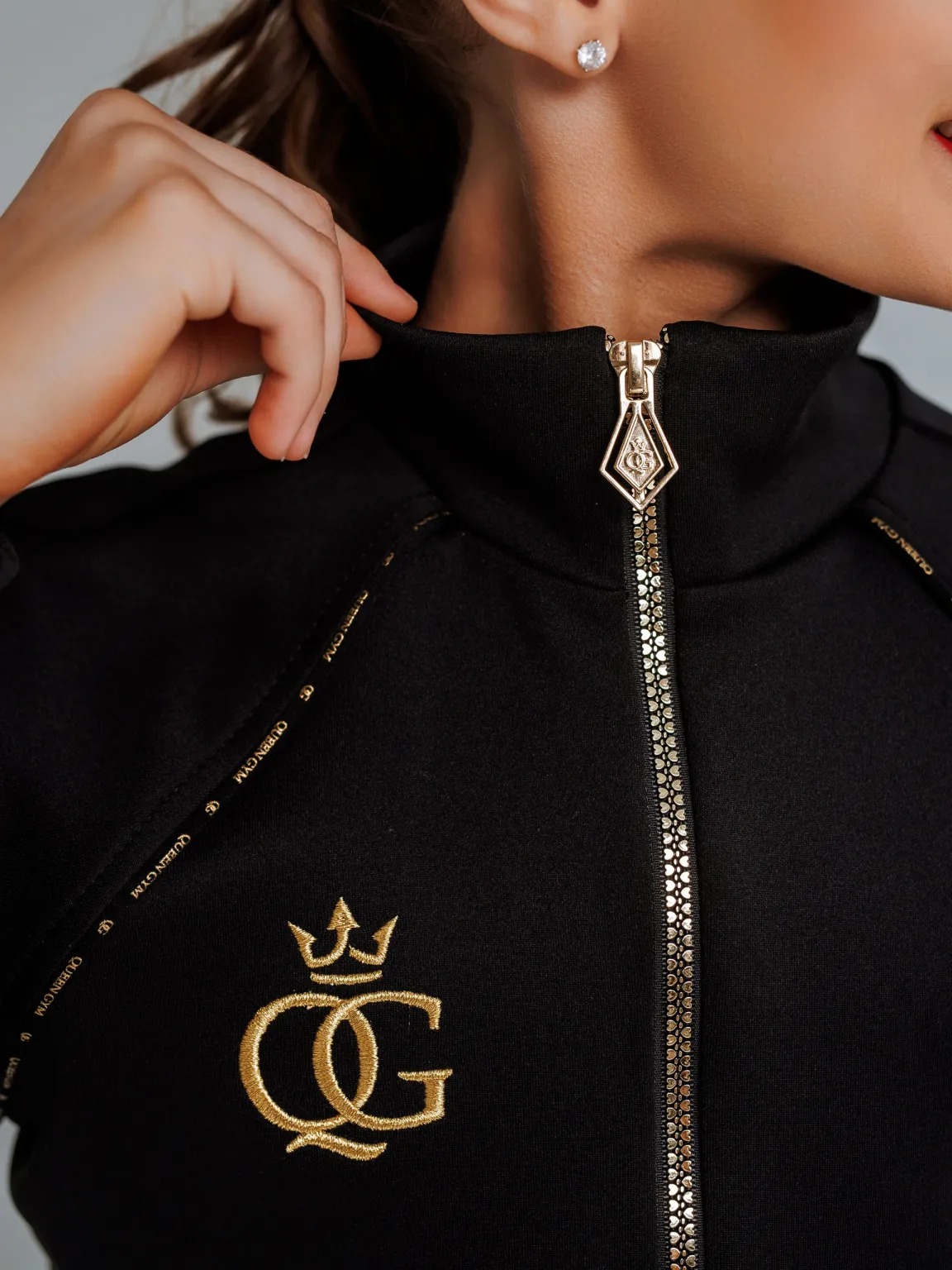 QUEEN GYM-Premier Black Tracksuit
