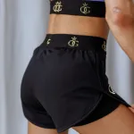 QUEEN GYM- DOUBLE SHORT-BLACK